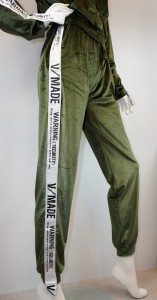 Dres damski welurowy lampas warning security