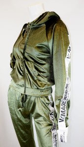 Dres damski welurowy lampas warning security