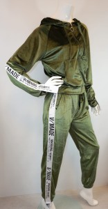 Dres damski welurowy lampas warning security