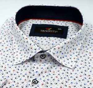 Koszula męska krótki rękaw w drobny wzór nadwymiar 