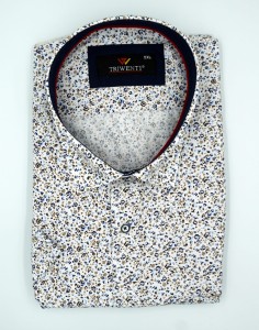 Koszula męska krótki rękaw w drobny wzór nadwymiar 