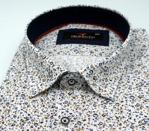 Koszula męska krótki rękaw w drobny wzór nadwymiar 