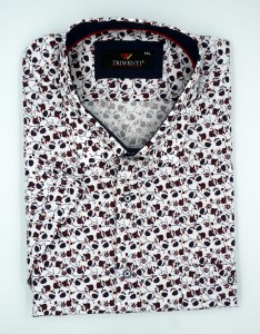 Koszula męska krótki rękaw w drobny wzór nadwymiar 