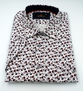 Koszula męska krótki rękaw w drobny wzór nadwymiar 