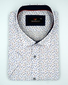 Koszula męska krótki rękaw w drobny wzór nadwymiar 