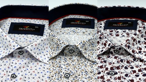 Koszula męska krótki rękaw w drobny wzór nadwymiar 