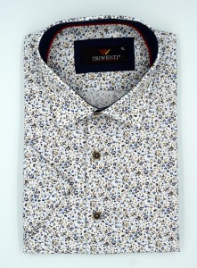 Koszula męska krótki rękaw w drobny wzór