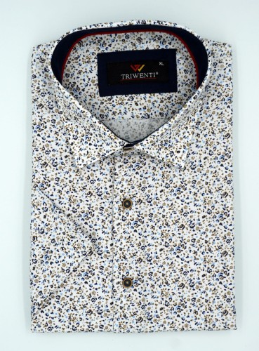 Koszula męska krótki rękaw w drobny wzór