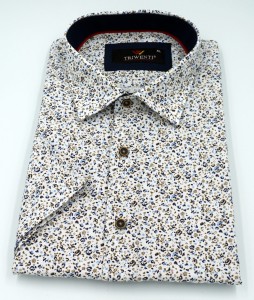 Koszula męska krótki rękaw w drobny wzór