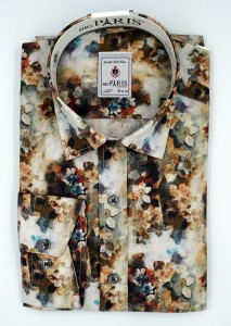 Koszula męska długi rękaw jesienne kwiaty