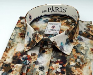 Koszula męska długi rękaw jesienne kwiaty