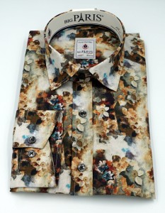 Koszula męska długi rękaw jesienne kwiaty