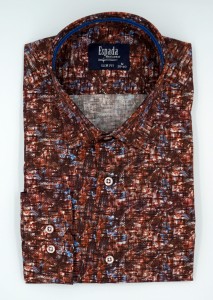 Koszula męska długi rękaw SLIM FIT w oryginalny wzór