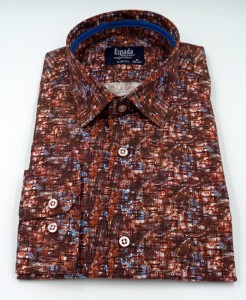 Koszula męska długi rękaw SLIM FIT w oryginalny wzór