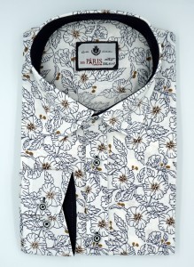 Koszula męska długi rękaw w kwiatowy wzór