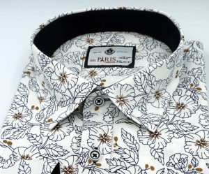 Koszula męska długi rękaw w kwiatowy wzór