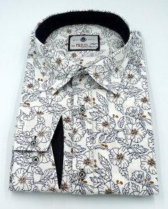 Koszula męska długi rękaw w kwiatowy wzór
