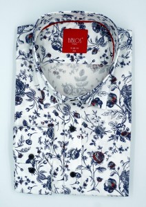 Koszula męska długi rękaw slim fit w róże