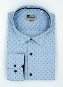 Koszula męska długi rękaw w drobny wzór