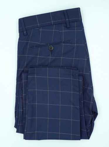 Spodnie męskie eleganckie gruba krata