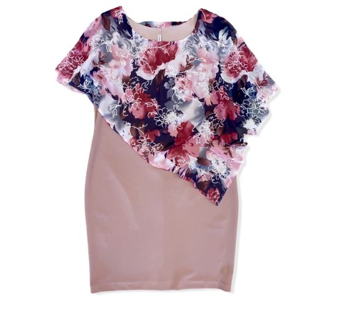 Sukienka góra mgiełka kwiaty 