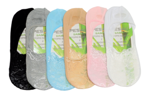 Stopki damskie baletki z paskiem silikonowym