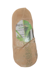 Stopki damskie baletki z paskiem silikonowym