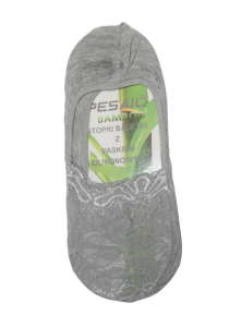 Stopki damskie baletki z paskiem silikonowym