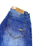 Spodnie męskie jeans przeszycia grubą nicią