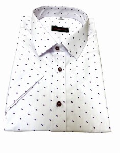 Koszula męska krótki rękaw SLIM podwójne romby 39-44