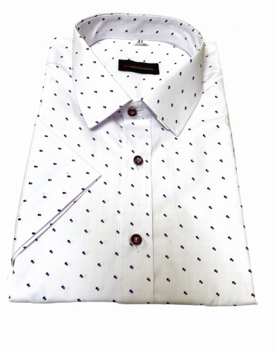 Koszula męska krótki rękaw SLIM podwójne romby 39-44