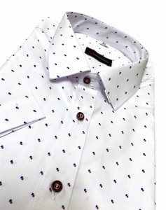 Koszula męska krótki rękaw SLIM podwójne romby 39-44