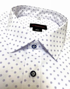 Koszula męska krótki rękaw SLIM w kwiatuszki 39-44