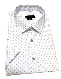 Koszula męska krótki rękaw SLIM w kwiatuszki 39-44