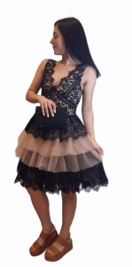 Sukienka koronka tiul falbany