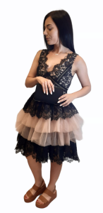 Sukienka koronka tiul falbany