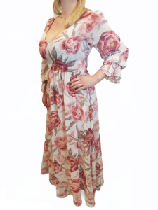 Sukienka Oliwia długa kwiaty 