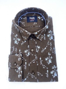 Koszula męska długi rękaw SLIM FIT wzór gałązka kwiatowa