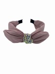 Opaska do włosów z kokardą i cyrkoniami