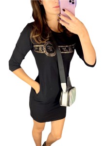 Sukienka bawełniana aplikacja cyrkonia