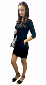 Sukienka bawełniana aplikacja cyrkonia