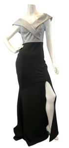 Sukienka długa rybka z brokatem