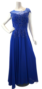 Sukienka AIDA długa szyfonowa z cyrkoniami