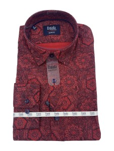 Koszula męska długi rękaw SLIM FIT rysowan kwiatki