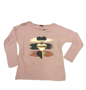 Bluzka damska długi rękaw motyw serca 