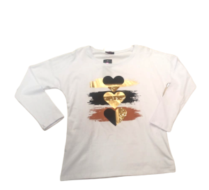 Bluzka damska długi rękaw motyw serca 