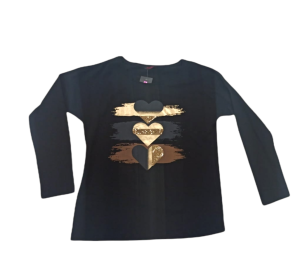 Bluzka damska długi rękaw motyw serca 