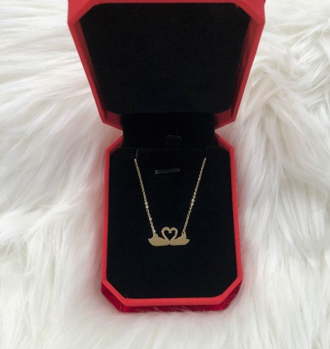 Naszyjnik  celebrytka łabędzie serce