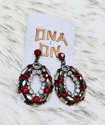 Kolczyki wiszące koła wysadzane cyrkoniami