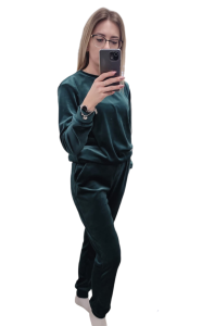Komplet dresowy spodnie plus bluza welurowy 